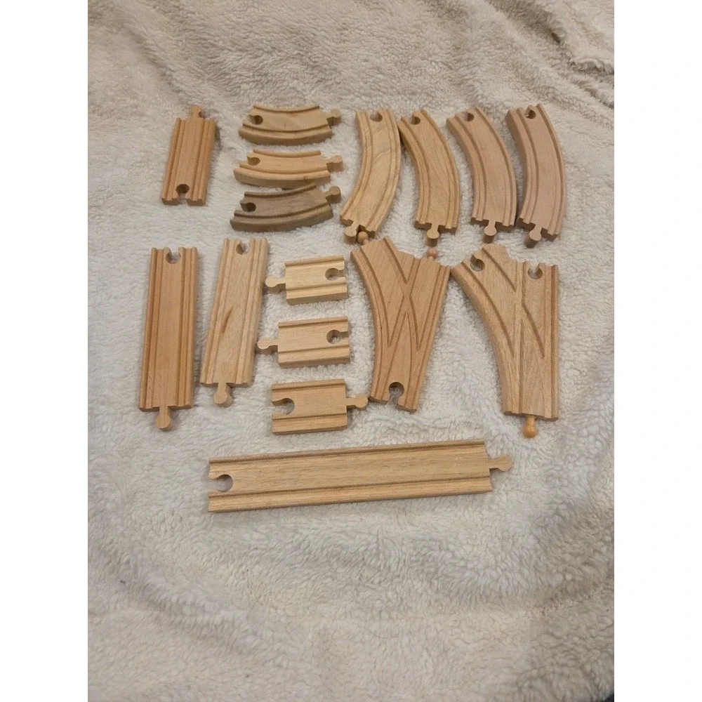 Wooden Train Track Assorted 16 Pieces‎ Thoomas Train And Brio Compatible